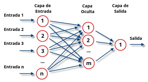 Arquitectura de una red neuronal artificial